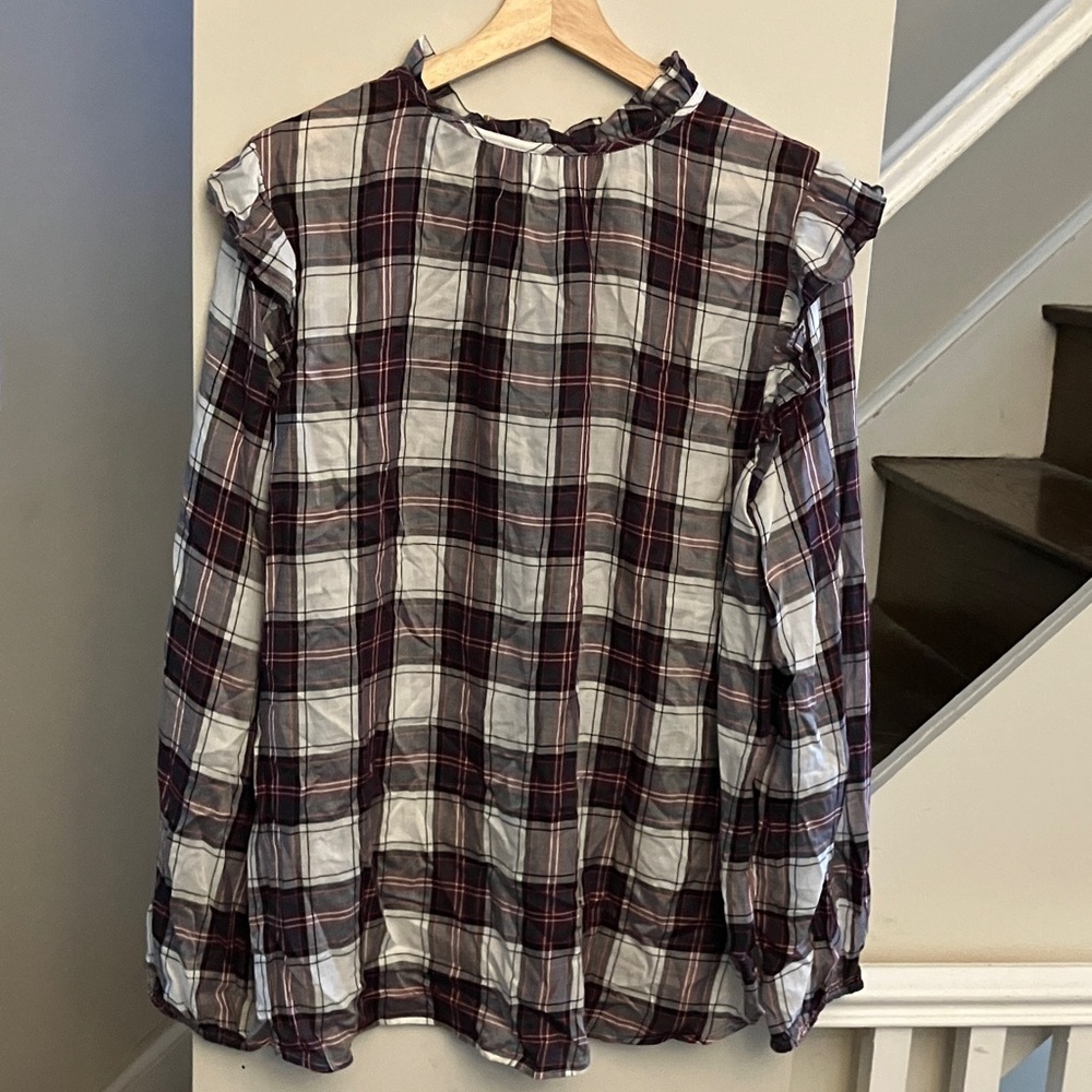 Plaid Ruffled Blouse - Picture 6 of 6
